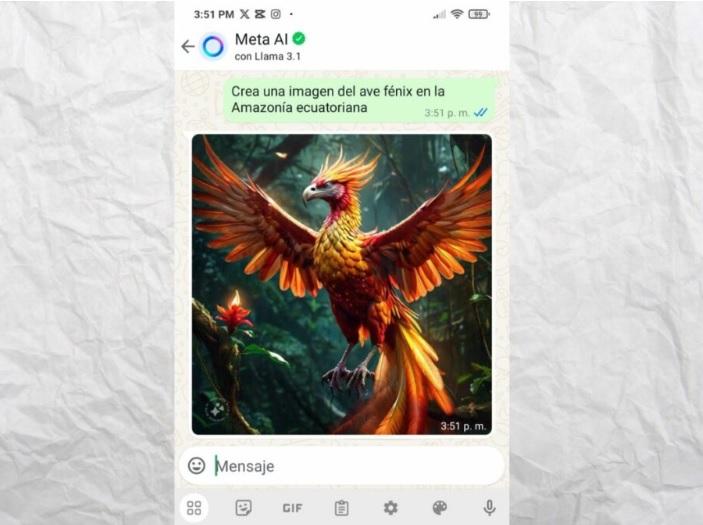  Meta AI en WhatsApp crea imágenes directamente en el chat