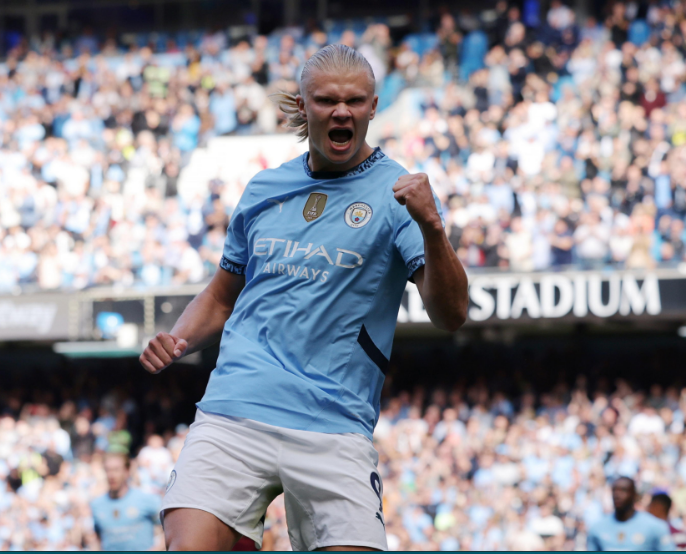  Erling Haaland anotó un triplete en la victoria del Manchester City