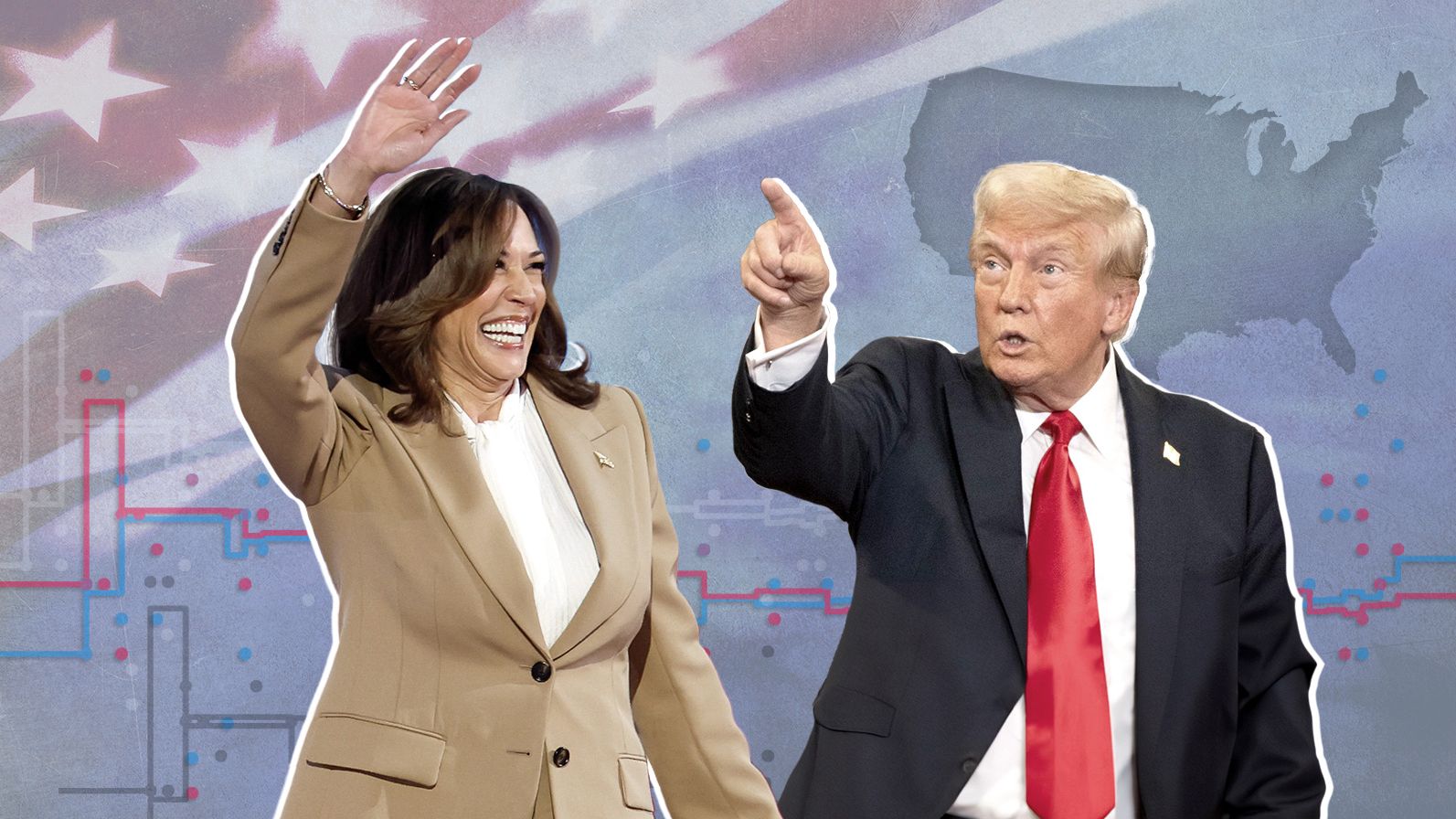  Harris y Trump están empatados en Míchigan y Wisconsin