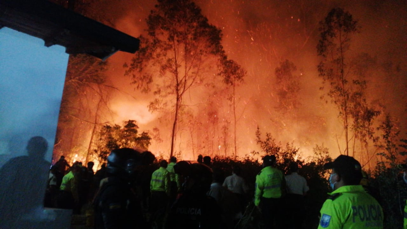  Al menos seis heridos por incendio forestal en Quito, entre ellos una niña de 11 meses