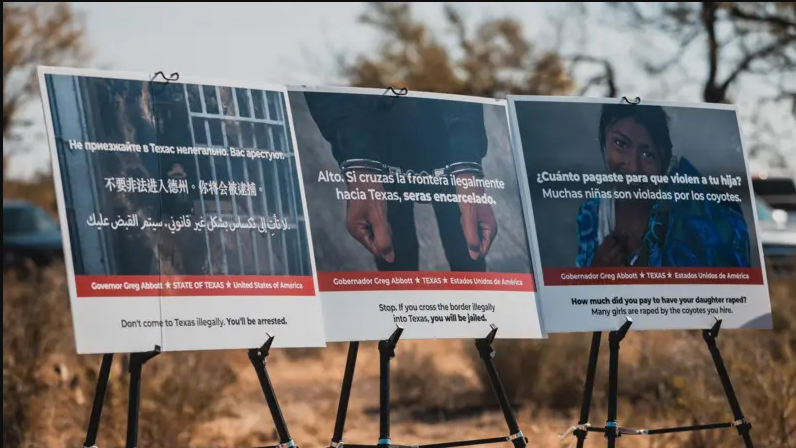  Texas instala polémicos carteles para disuadir a los migrantes