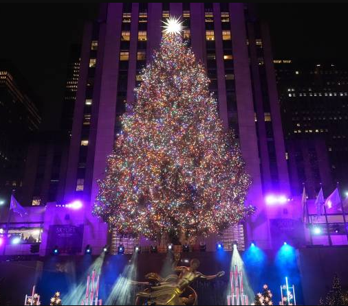  Así fue el encendido del espectacular árbol de Navidad del Rockefeller Center